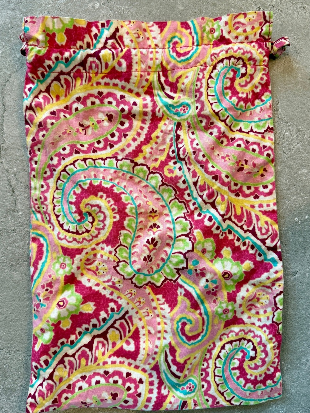 Vera Bradley Paisley Drawstring Travel Shoe Bag Pouch